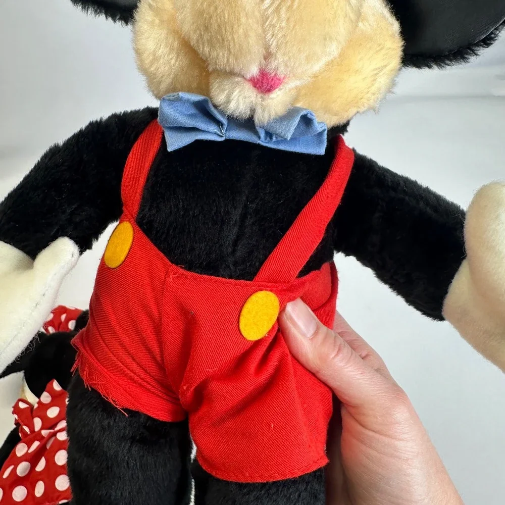Vintage Disney Mickey and Minnie Mouse Plush‎ Stuffed Animal Set 16 Inch Taiwan
